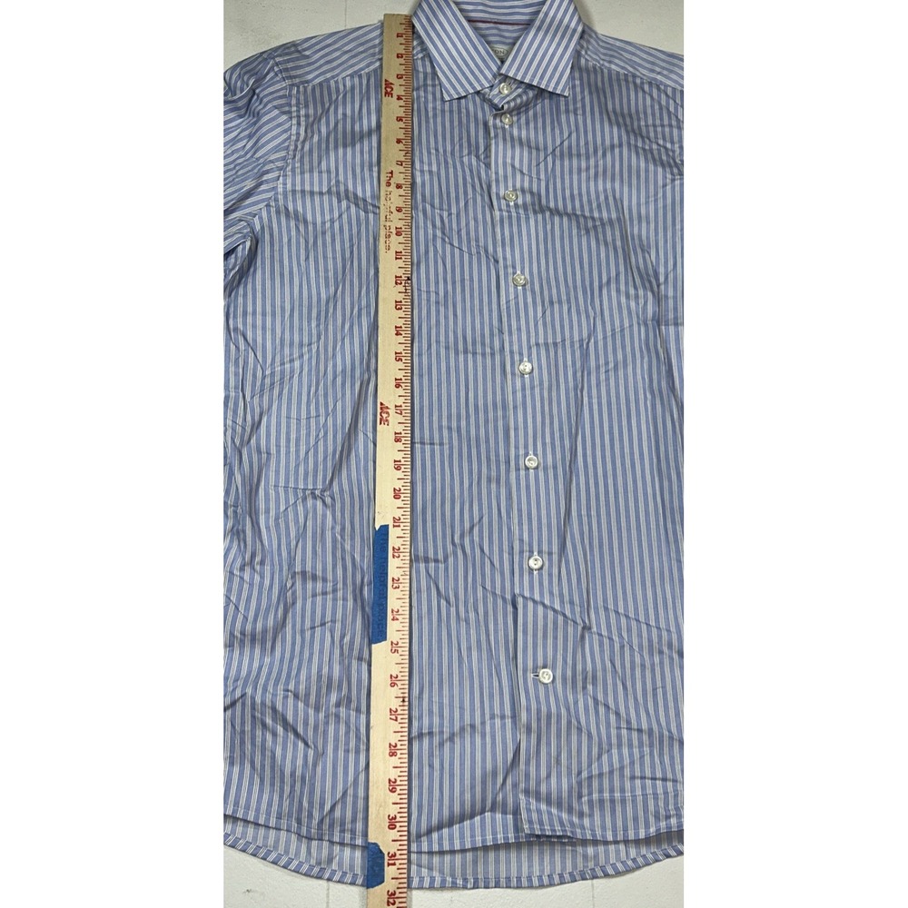Eton Contemporary Button Up‎ Stretch Blue White Black Stripe Men's Sz 42  16.5 - Picture 4 of 7